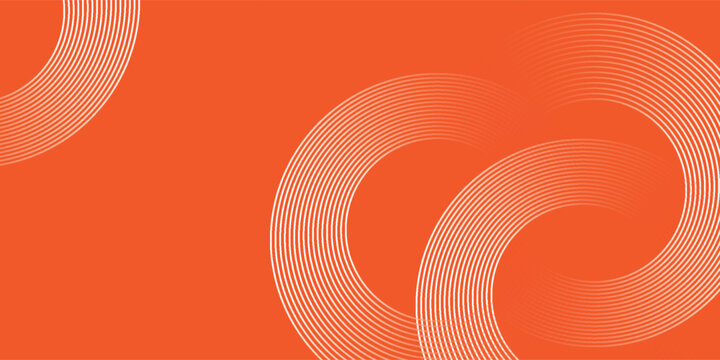 Retro background with orange background, featuring white curved lines. The orange color and abstract pattern create a vibrant, dynamic texture. Geometric gradient background with blank space.