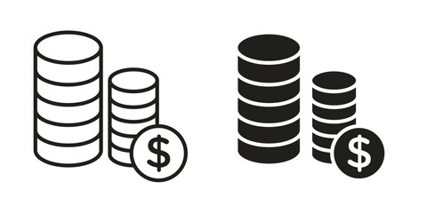 Coins stack icon in vector. Logotype