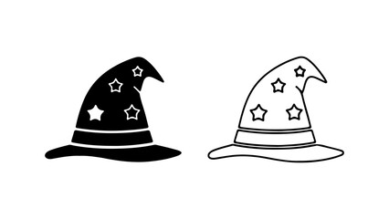 Wizard hats with stars with transparent background