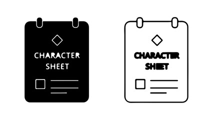 Character sheet icons with transparent background