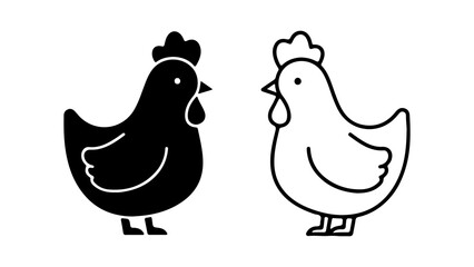 Chicken icon set with transparent background