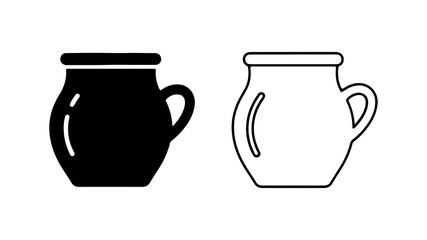 Ceramic jug outline with transparent background