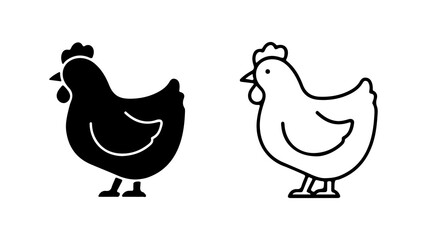 Chicken icon set with transparent background