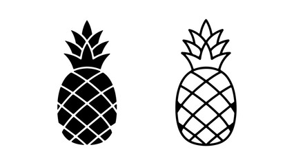 Pineapple icons with transparent background