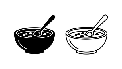 Cereal bowls with spoons with transparent background