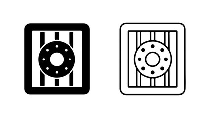 Safe deposit box icons with outline style