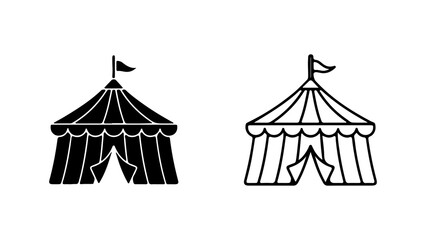 Circus tent outline with transparent background