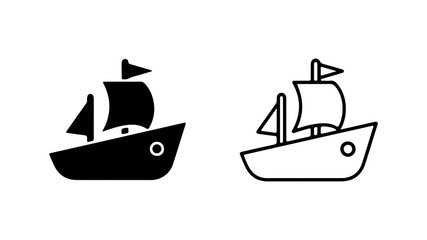 Sailing ship icon with transparent background