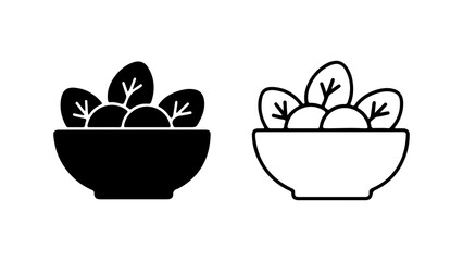 Salad bowl icon with transparent background