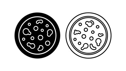 Pizza slices with outline and solid fill