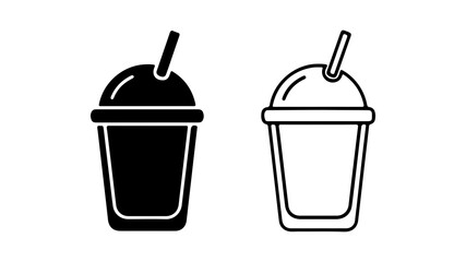 Drink with straw with transparent background