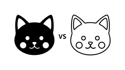 Cat faces comparison with transparent background