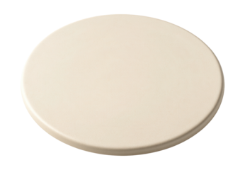 Round ceramic pizza stone for achieving crispy crusts in home ovens.