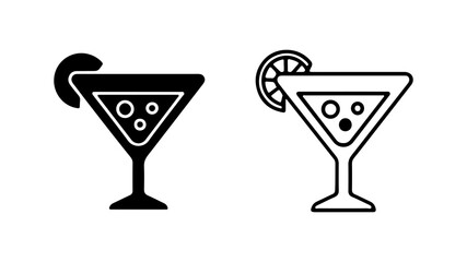 Martini glasses with lemon twist with transparent background