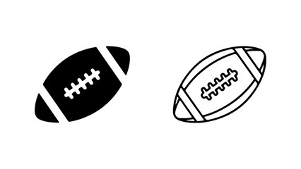 American footballs with different textures with transparent background