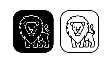 Lion icon with black and white variations