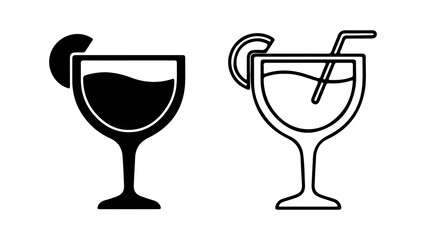 Cocktail glasses with citrus with transparent background