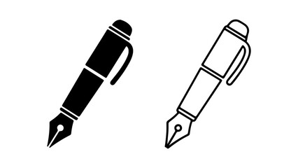 Fountain pen icon with transparent background