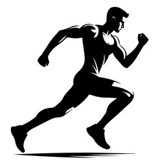 black and white vector silhouette of gym person