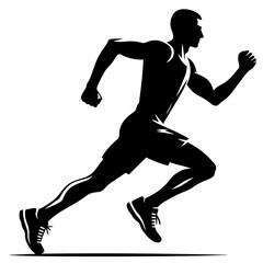 black and white vector silhouette of gym person
