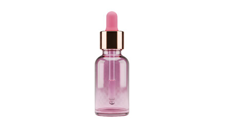 Pink Glass Dropper Bottle with Gold Cap and Pink Bulb