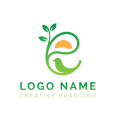 Letter A eco friendly logo, Letter D eco friendly logo, Letter e eco friendly logo,