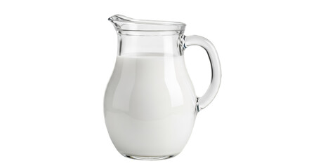 Glass Pitcher Filled with Fresh Milk
