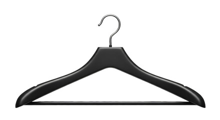Sleek Black Hanger with Silver Hook on Black Background