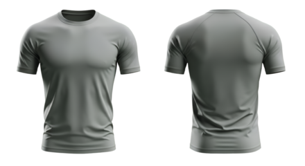 Front And Back View Of A Grey T- Shirt t-shirt clothing