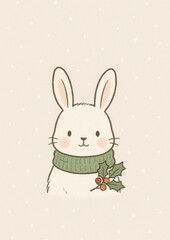 Cute bunny winter wallpaper