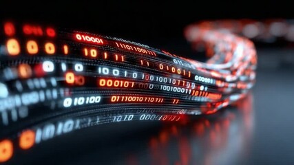 Digital Stream: Dynamic data streams, representing technological progress and interconnectedness. Data and binary code in a captivating visual, conveying the essence of the information age. - Powered by Adobe