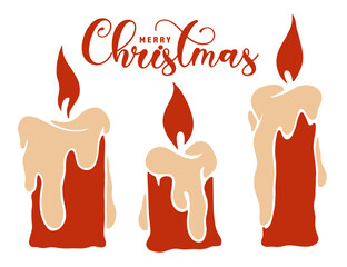 Candles with Christmas wishes for the season