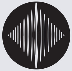 sound wave circle silhouette vector art illustration