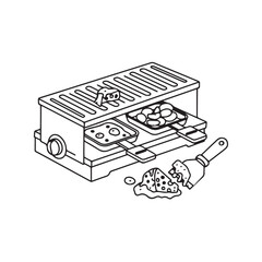 "tabletop raclette machine with heating elements"