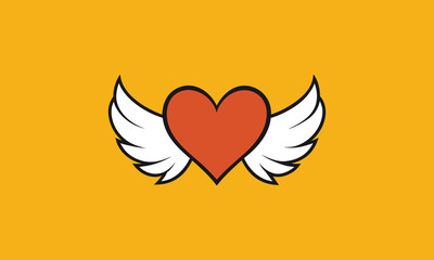 Winged Red Heart Symbol