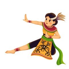 Naklejka premium illustration of Dayak ethnic dancer