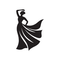 elegant dress, woman silhouette