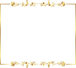 frame with leaves gold border Golden Border Warm Color Frame	
