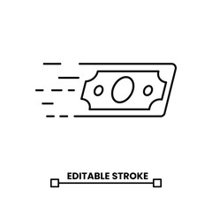 Vector art of fast money transfer icon, editable stroke