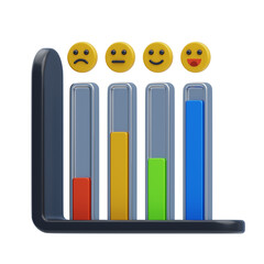 Customer Feedback Chart With Four Different Emotions From Sad To Happy In 3D Render Transparent Background