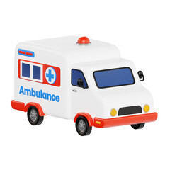Naklejka premium White Ambulance Vehicle With Red Accents And Blue Medical Cross Symbol On Transparent Background