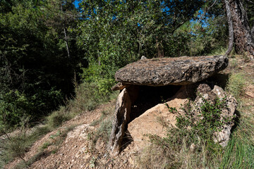 Necròpolis of Ceuró, medium Neolithic, close to the church of Sant Julià de Ceuró, Solsones, Catalonia, Spain