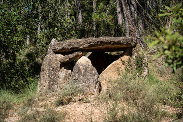 Necròpolis of Ceuró, medium Neolithic, close to the church of Sant Julià de Ceuró, Solsones, Catalonia, Spain