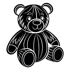 Teddy Day black color design, solid white background (7).eps