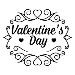 Valentine?s Day typography design black color design, solid white background (6).eps
