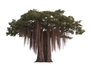 Giant Banyan Tree: Witness the awe-inspiring grandeur of a majestic banyan tree, its expansive canopy and aerial roots creating a living cathedral of nature.