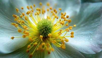 Anemone blossom delicate petals, vibrant center