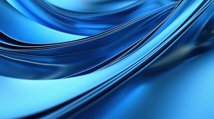 3D render of abstract background with blue paper curves, close - up, low - angle view, minimal concept
