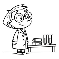 Friendly Character Cartoon Line Art