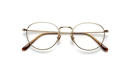 A pair of round vintage glasses, isolated on white surface